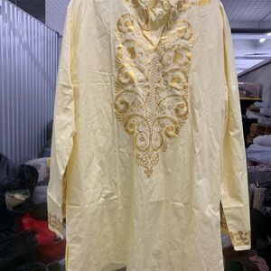 Men's Yellow Embroidered Shirt